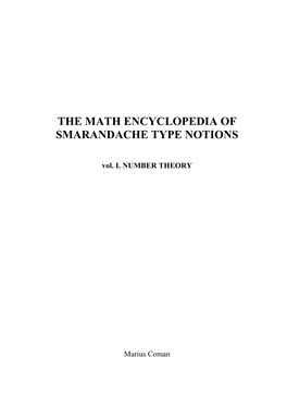 Enciclopedia Matematica a Claselor De Numere Întregi
