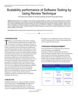Scalability Performance of Software Testing by Using Review Technique Mr