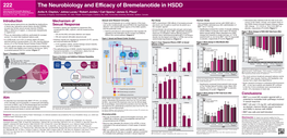 Bremelanotide in HSDD Presented at the 22Nd Annual Fall Scientiﬁc Meeting of 1 2 2 2 3 Sexual Medicine Society of North America Anita H