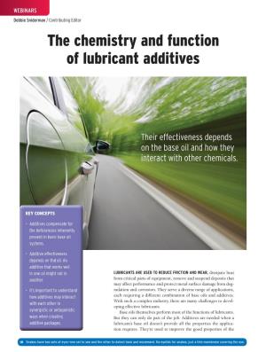 The Chemistry and Function of Lubricant Additives