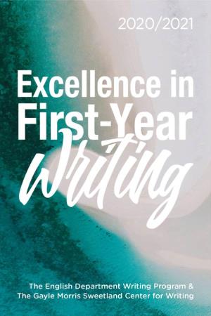 Excellence in First-Year Writing 2020/2021