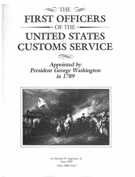 The First Officers of the United States Customs Service