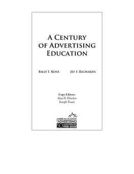 A Century of Advertising Education
