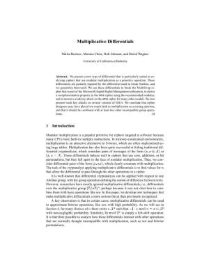 Multiplicative Differentials