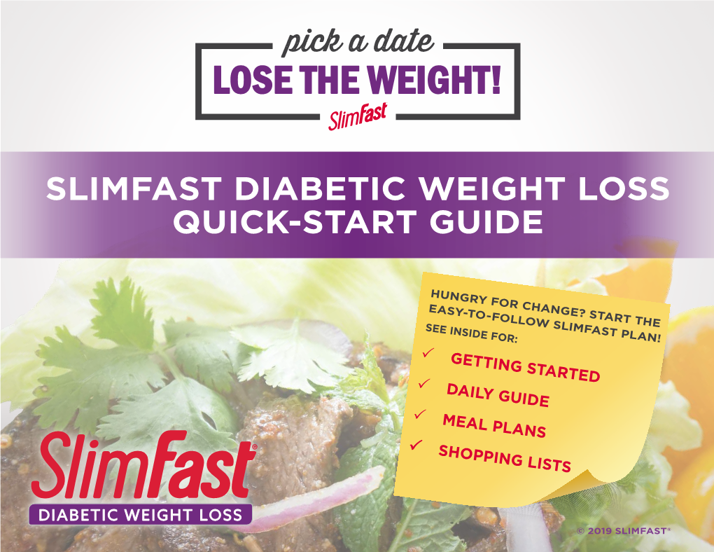 Slimfast Diabetic Weight Loss Quick-Start Guide