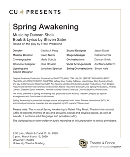 CU Theatre & Dance: Spring Awakening