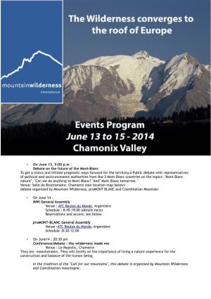 On June 13, 5:00 Pm : Debate on the Future of the Mont-Blanc to Get