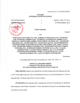 Court File No. CV-12-446737-OOCP ONTARIO SUPERIOR COURT OF
