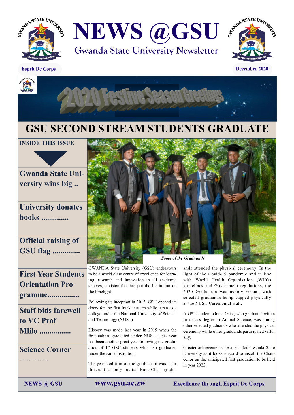 NEWS @GSU Gwanda State University Newsletter