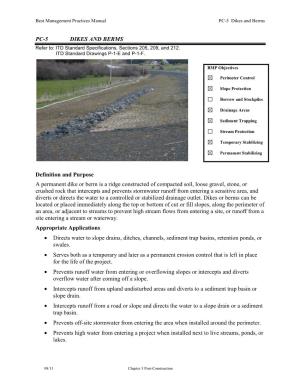 PC-5 DIKES and BERMS Definition and Purpose a Permanent Dike Or