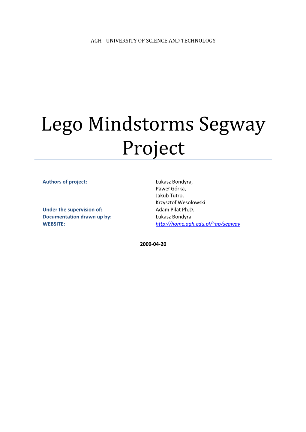 Lego Mindstorms Segway Project