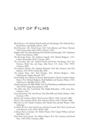 List of Films