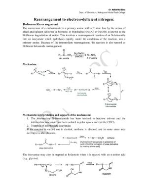 Rearrangement to Electron-Deficient Nitrogen