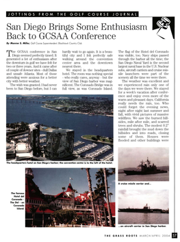 San Diego Brings Some Enthusiasm Back to GCSAA Conference by Monroe S