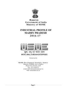Industrial Profile of Madhy Pradesh 2016-17