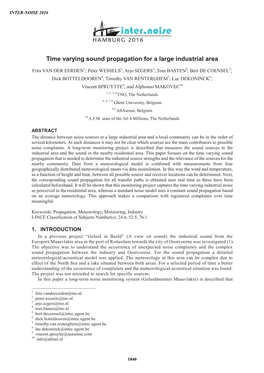 Time Varying Sound Propagation for a Large Industrial Area