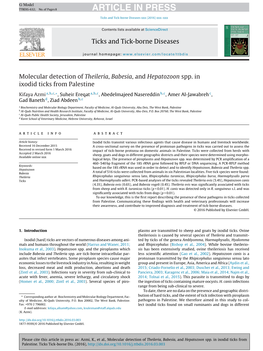 Molecular Detection of Theileria, Babesia, and Hepatozoon Spp. In.Pdf