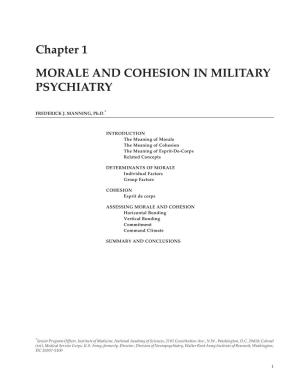 War Psychiatry, Chapter 1, Morale and Cohesion in Military Psychiatry
