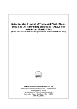 Guidelines for Disposal of Thermoset