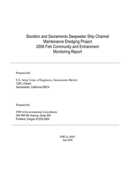 Sacramento and Stockton Deepwater Ship Channel Maintenance