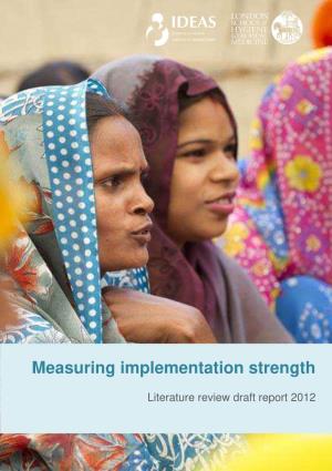 Measuring Implementation Strength