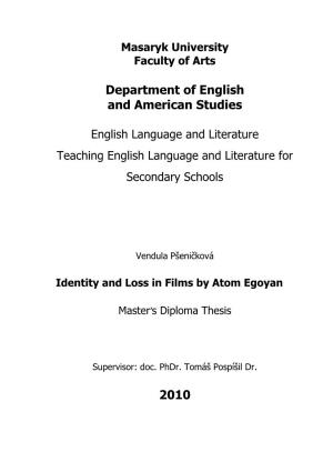 Department of English and American Studies 2010