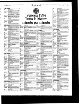 Venezia 1994 Tutta La Mostra Minuto Per Minuto