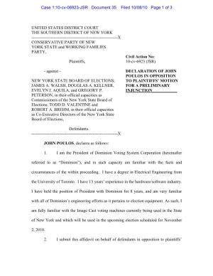 Case 1:10-Cv-06923-JSR Document 35 Filed 10/08/10 Page 1 of 3