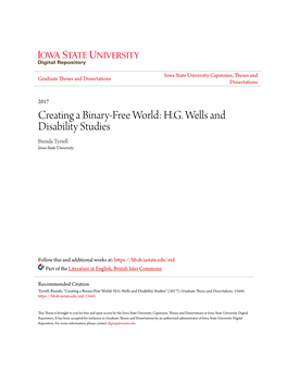 HG Wells and Disability Studies