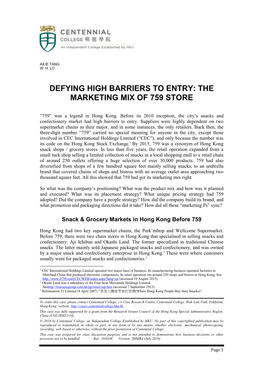 The Marketing Mix of 759 Store