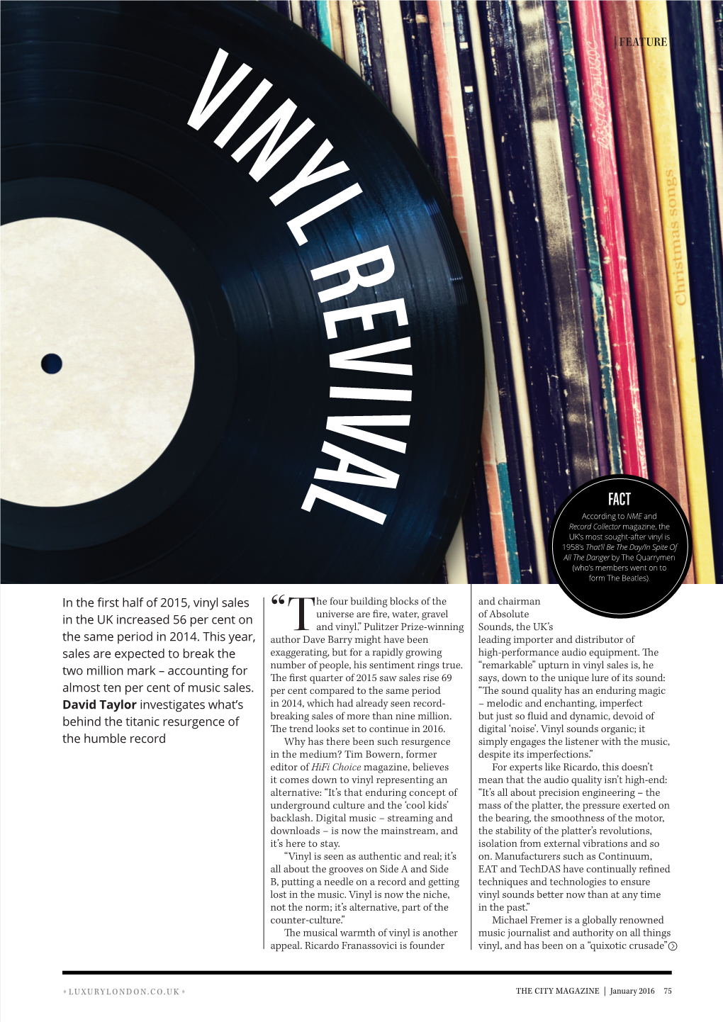 FEATURE | in the First Half of 2015, Vinyl Sales in The