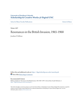 Resonances in the British Invasion, 1965-1968 Jonathan D