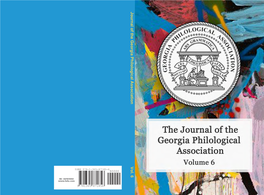 Journal of the Georgia Philological Association Vol. 6 ISBN 978-1-365-87185-6 90000