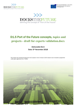 Port of the Future Concepts, Topics and Projects - Draft for Experts Validation.Docx