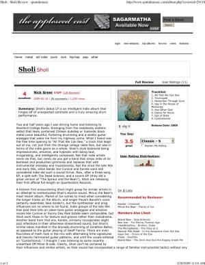 Sholi Review - Sputnikmusic