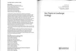 Key Topics in Landscape Ecology, Ed