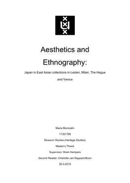 Aesthetics and Anthropologies
