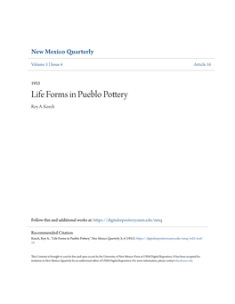 Life Forms in Pueblo Pottery Roy A