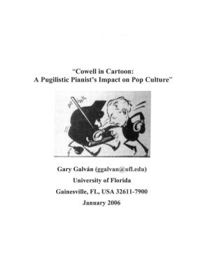 Cowell in Cartoon: a Pugilistic Pianist's Impact on Pop Culture''