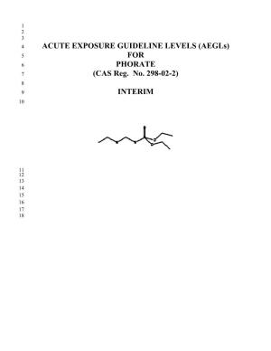 Phorate Interim AEGL Document