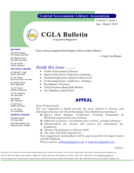 CGLA Bulletin (A Quarterly Magazine)