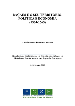 Baçaim E O Seu Território: Política E Economia (1534-1665)