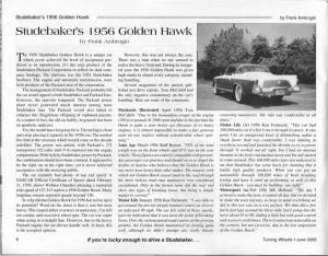 Studebaker's 1956 Golden Hawk by Frank Ambrogio Studebaker's 1956 Golden Hawk by Frank Ambrogio
