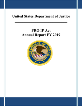 PRO IP Act Annual Report FY 2019