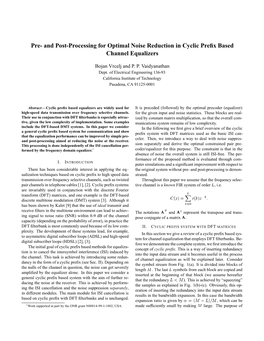 Pre- and Post-Processing for Optimal Noise Reduction in Cyclic Prefix