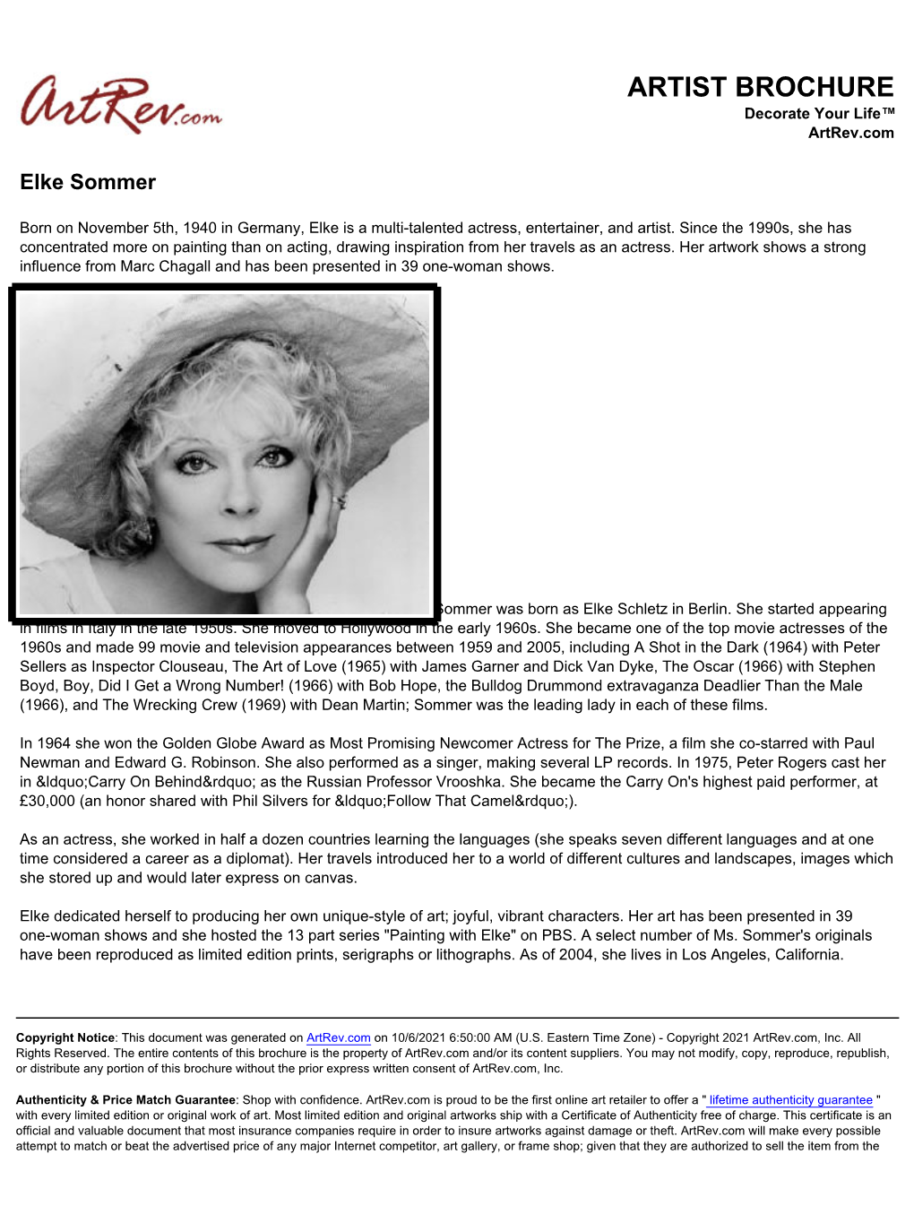 Elke Sommer Biography