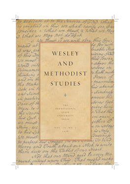 Wesley and Methodist Studies