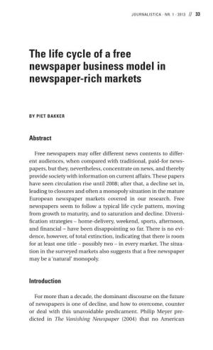 The Life Cycle of a Free Newspaper Business Model in Newspaper-Rich Markets