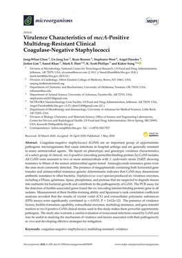 Virulence Characteristics of Meca-Positive Multidrug-Resistant Clinical Coagulase-Negative Staphylococci