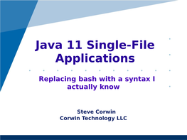 Java 11 Single-File Applications